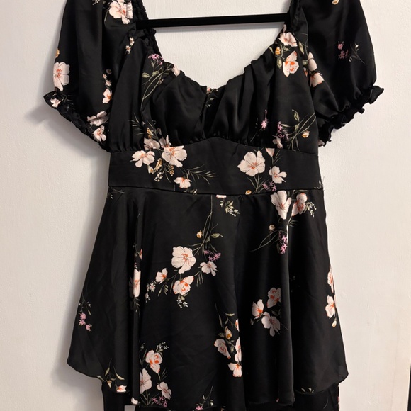 Inspired Hearts Romper Black /multi Short Puffer Sleeves large Pull On - Picture 2 of 14